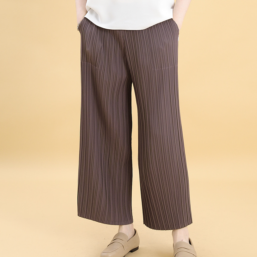애비뉴투지 엄마옷 플리츠 봄 가을 허리밴드 주머니 여성 긴 통바지 P02262 50대 60대 중년여성