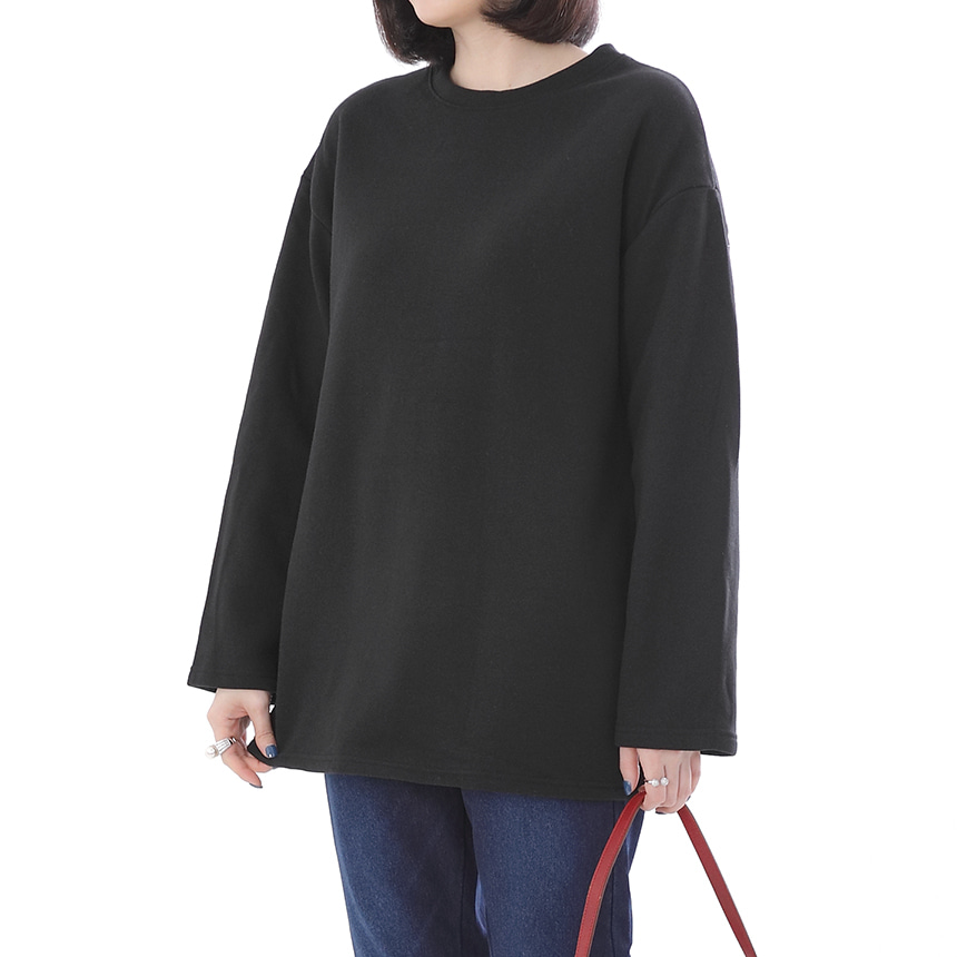 맨투맨 두툼한 기모 여성 라운드 긴팔 겨울 티셔츠 A11254