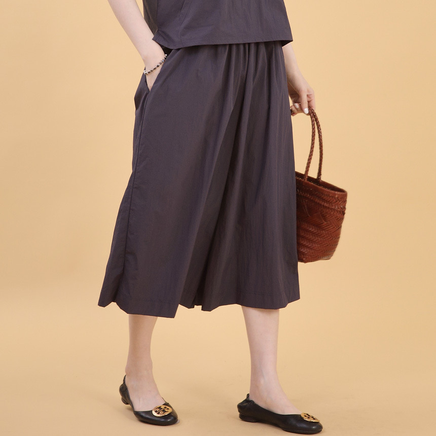 애비뉴투지 엄마옷 셔링 밴딩 여성 여름 주머니 와이드 치마 바지 P06365 50대 60대 중년여성