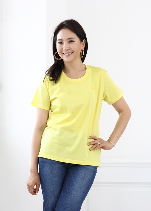 실켓면 레몬 여성 여름 반팔 티셔츠 A06060