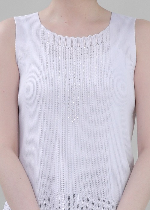 애비뉴투지 엄마옷 스카시 니트 보석 여성 여름 민소매 나시 티셔츠 A06313 50대 60대 중년여성